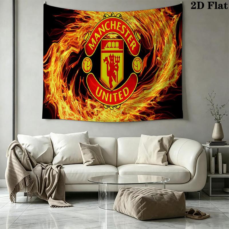Manchester United Wall Tapestry Aesthetic Wall Hanging Printed Fabric Blanket Decorative Tapestries for Bedroom Living Room Home Decor
