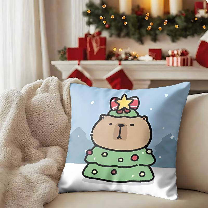 Cute Fun Kapibalajun Christmas Party: Take away this set of super cute Pillow covers