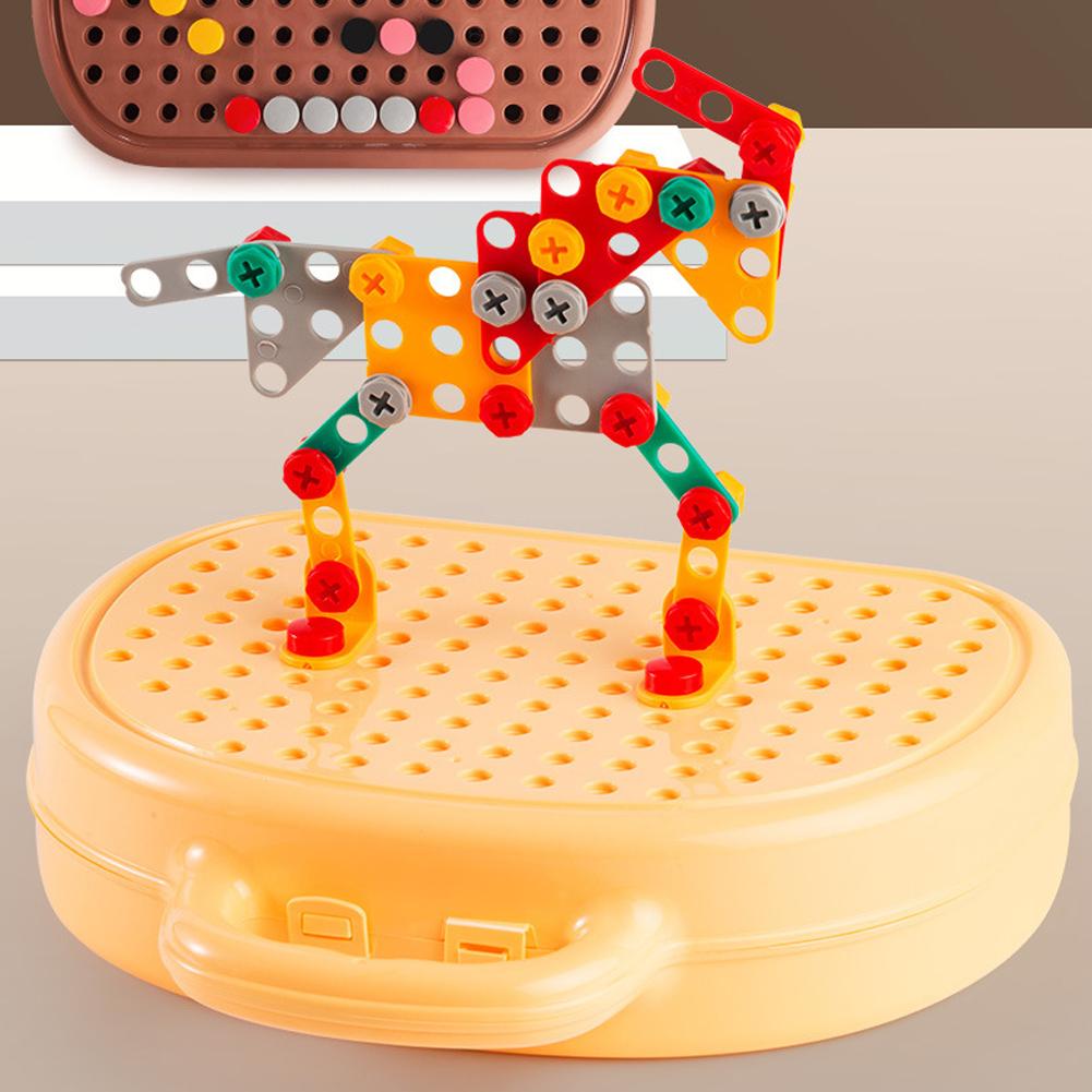 Children Electric Drill Toolbox Driller Games Educational Puzzle Tool Toy for Boys Montessori Screw Puzzle Kid Pretend Play Toys