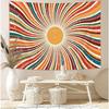 VIKAMA Vintage Sun Ray Tapestry BohemianStyle Sun Curtain Aesthetic Decoration For Living Room Or Dormitory