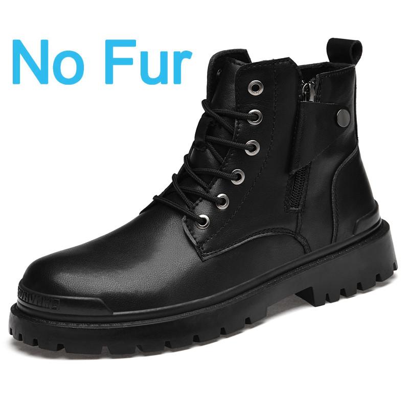 New Winter Men Boots Fashion Thick Bottom High Top Casual Boots Luxury British Style Trendy Boots Black Leather Men Formal Boots