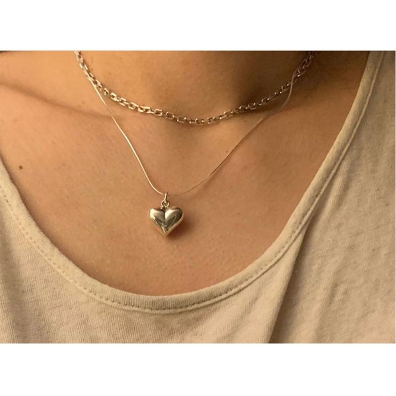 Hjärthänge Halsband Flickhjärta Hängen Halsband Kärlekshänge Halsband Kärlekshalsband Titanstål Material Smycken