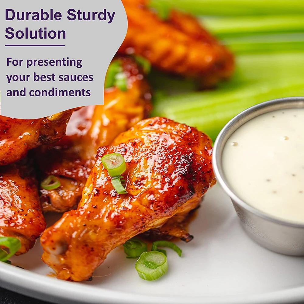 1Pc Small Sauce Cups, Stainless Steel Ramekin Dipping Sauce Cup, Commercial Grade Individual Round Condiment Cups