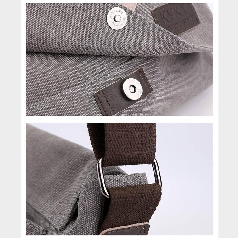 Canvas-Tasche Herren-Umhängetasche Vintage Briefträgertasche Herren-Reisetasche Eine Schultertasche Lässige Aktentasche Gezeiten-Studententasche