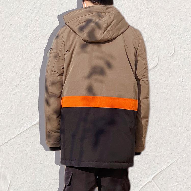 Vans Warm Color Block Multi Pocket Casual Hooded Down Jacket Unisex Outerwear Brown VN0A54HS1LE