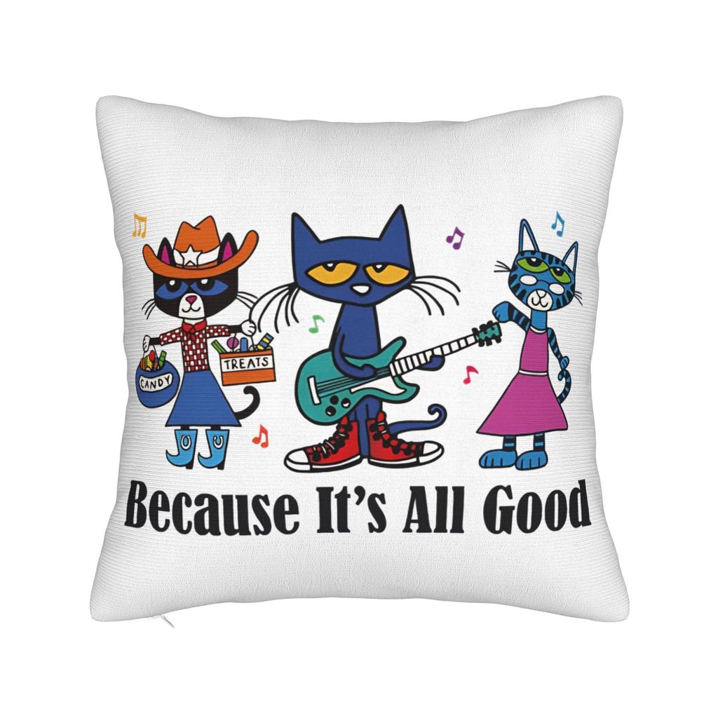 Cute Kitten Petes the cat Square Pillow Cases Cushion Cover Awesome Zipper Decor Throw Pillow Case Cover for Living Room