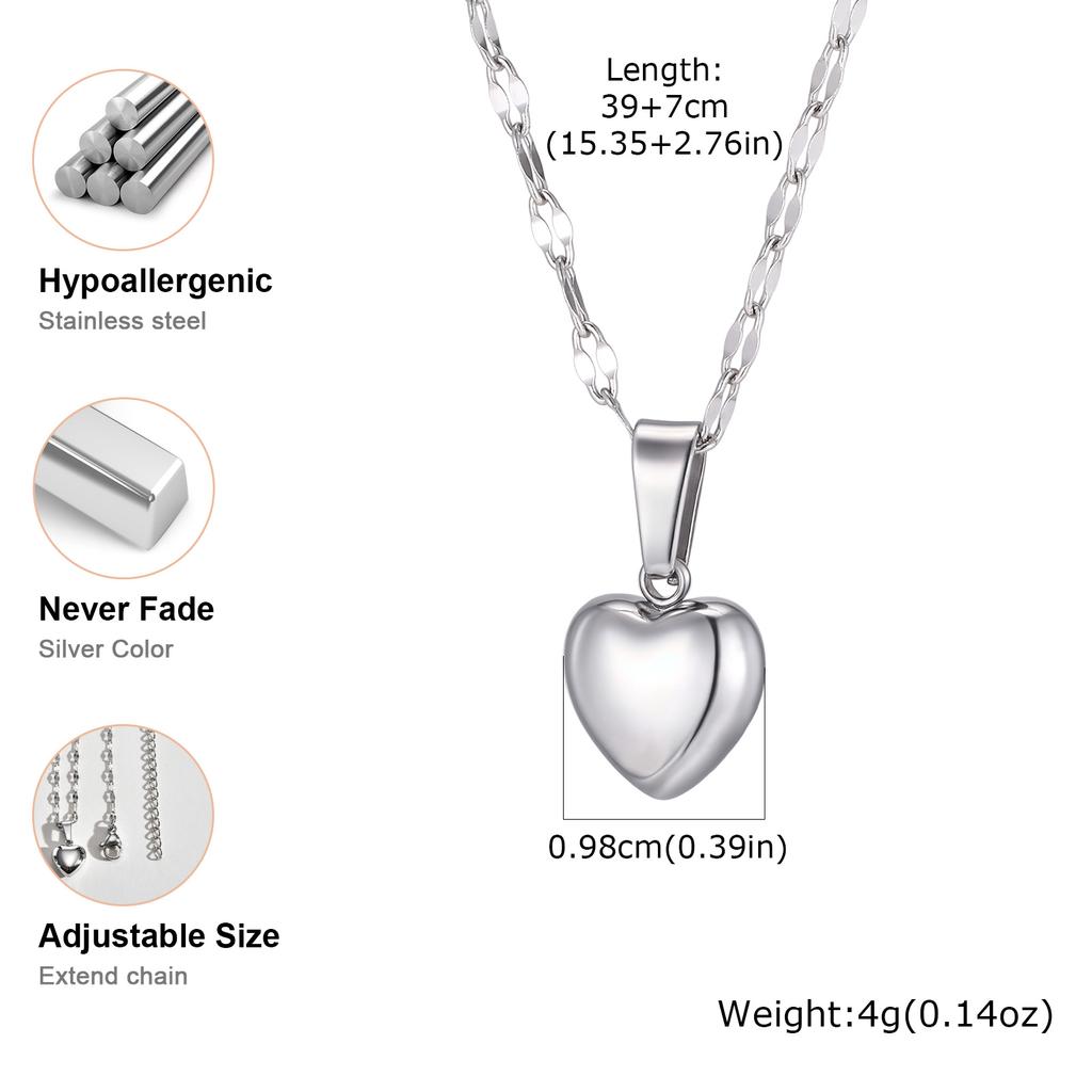 Stainless Steel Heart Pendant Necklaces for Women Heart Shape Clavicle Chain Necklace Trendy Jewelry On Neck Gifts