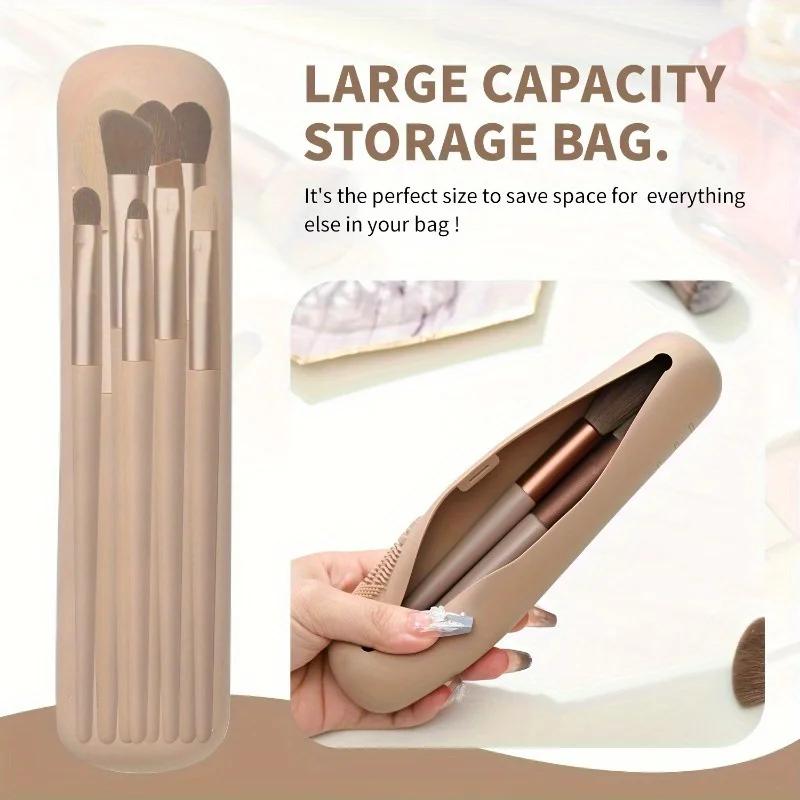 1pc Waterproof Silicone Makeup Brush Holder - Travel Organizer, Suitable for Makeup Tools with Non Porous Waterproof Design