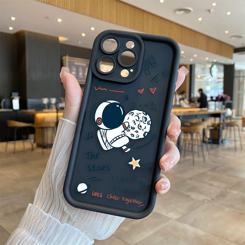 Cartoon Astronaut Space Phone Case For VIVO V60 V21 V23E V25 V27 V27E V29 V29E V30 V30E V40 V50 X80 X90 X100 X200 Shell Cover