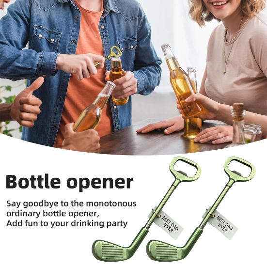 1/2Pcs Golf Club Bottle Opener Heavy Duty Metal Manual Beer Bottle Opening Tool Kitchen Gadget Father's Day Dad Golf Lover Gift