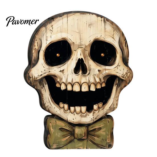 Rustic Style Ornament Set Wooden Halloween Ornaments, Retro Desktop Decorations for Home Table Tiered Decor Tray Decor, Pumpkin/Black Cat/Ghost/Bat
