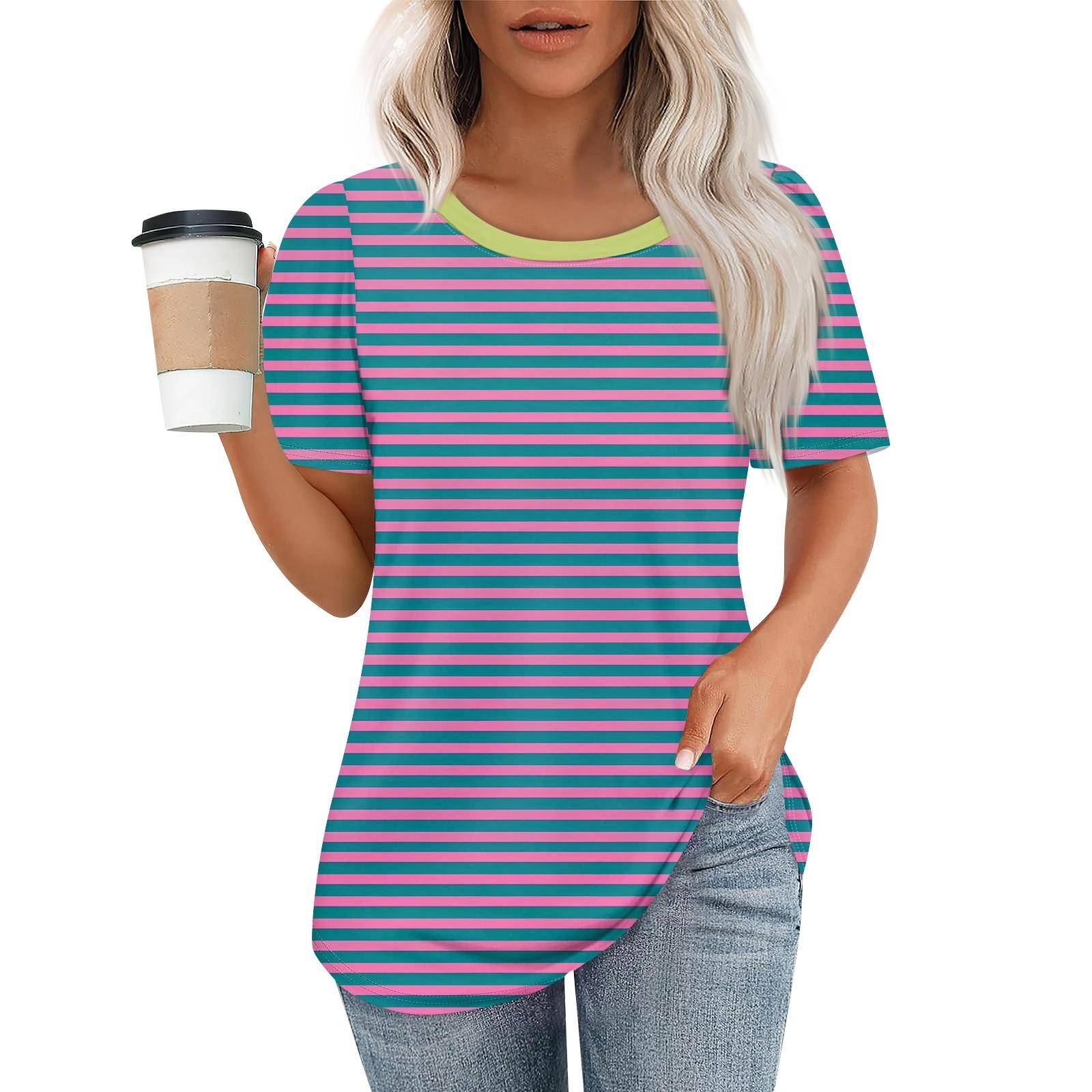 

Женский модный повседневный свитер с коротким рукавом и круглым вырезом M