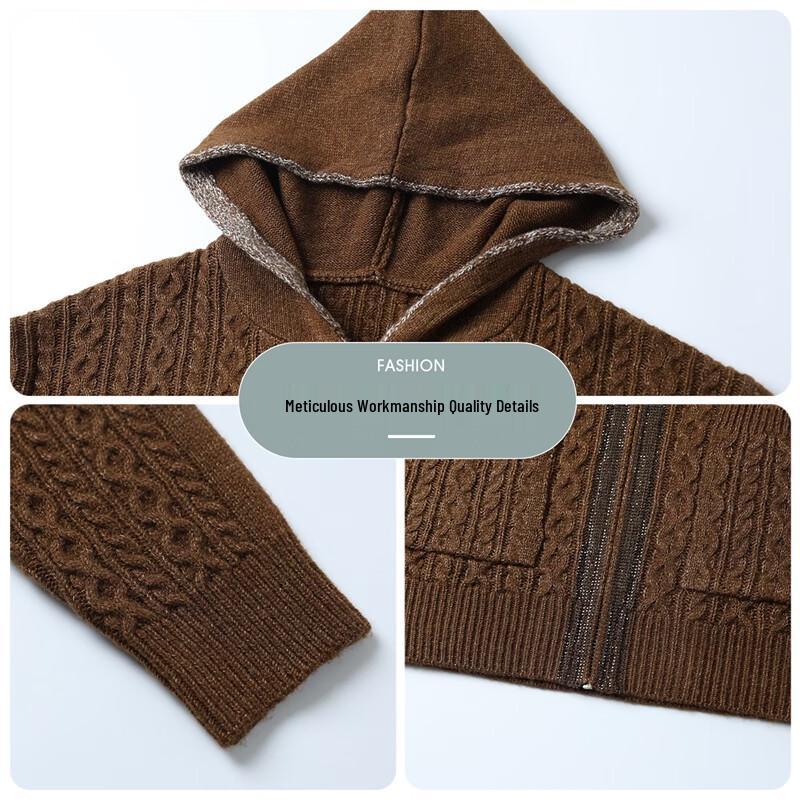 Hengyuanxiang Women's Loose Hooded Knitted Cardigan