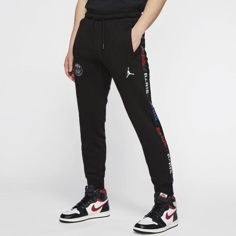 Jordan Paris Saint-Germain Fleece Sweatpants With Logo Badge Men Bottoms Black BQ8349-011