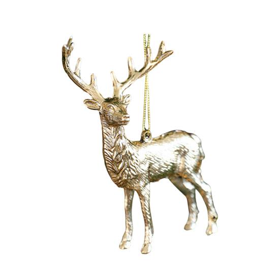 Christmas Ornaments Plastic Glitter Gold Snowflake/Reindeer/Angel Hanging Ornaments for Xmas Tree Winter Decoration