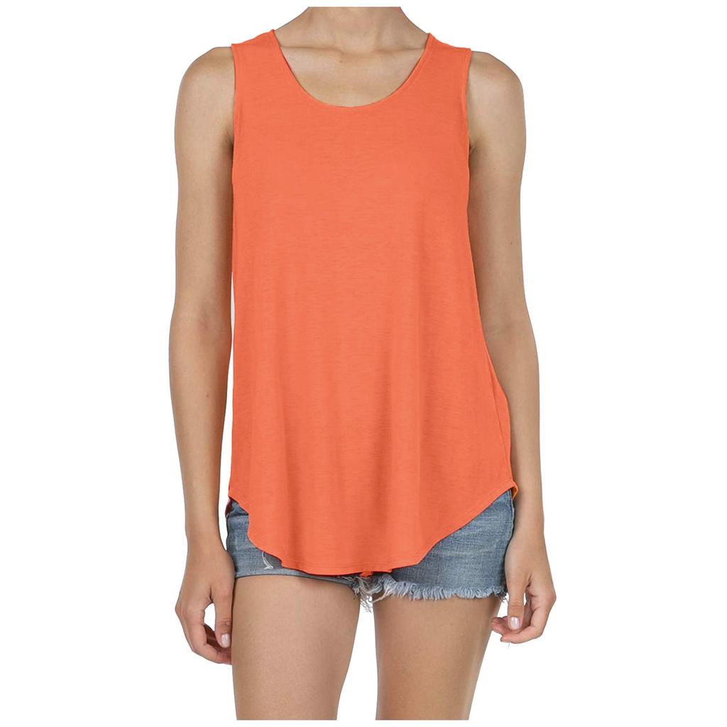 Women's Fashion Summer Soft  Sleeveless Loose T-Shirt Tank Blouse Top