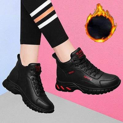 Women High Quality Leather Athletics Running Shoes Female Winter Non-slip Casual Sneakers Ladies Sport Jogging Shoes