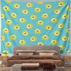 Wide Wall Tapestry Mike Wazowski One-Eyed Green Monster Seamless Pattern, Bright Blue Cartoon Print, Horizontal Decor for Adult Bedroom Fan Collector