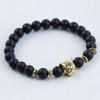 8mm Volcanic Stone Lion & Leopard Bracelet with Malachite Beads
