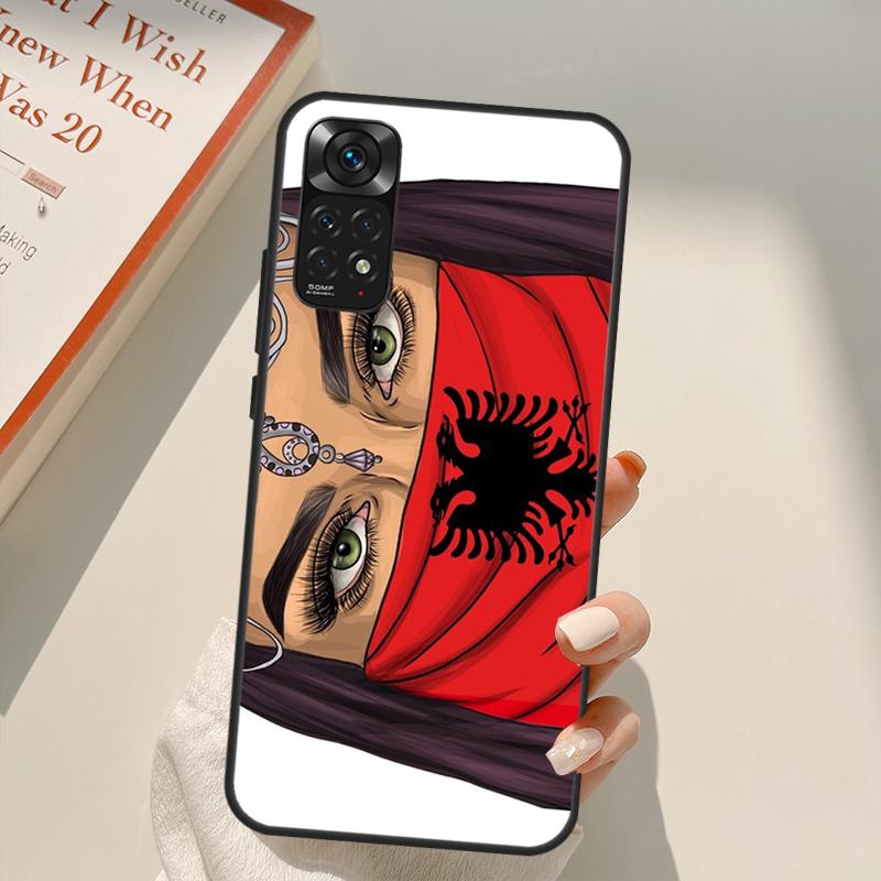 Etui z orłem na flagę Albanii dla Xiaomi Redmi Note 11 Pro 8 9 11S 10S 9S Note 10 Pro Pokrowiec dla Redmi 10 10C 9A 9C