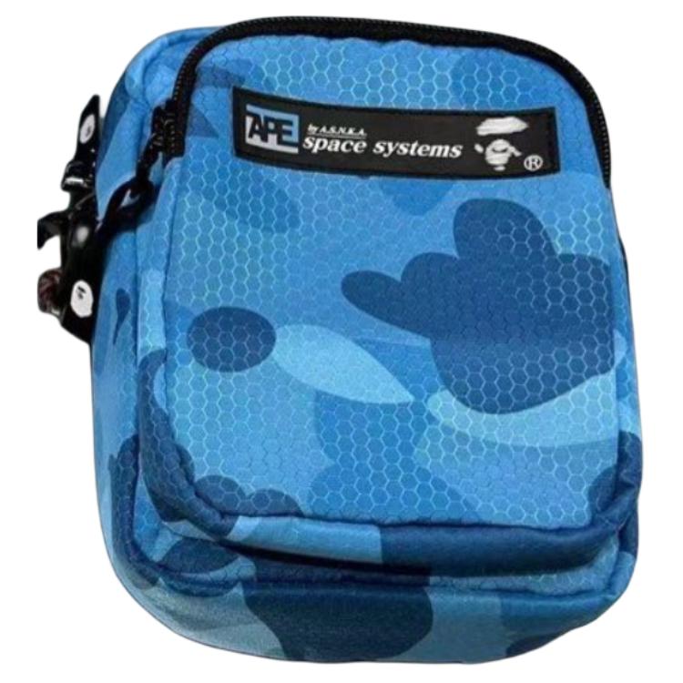 BAPE Honeycomb Camo Mini Shoulder Bag Grey Men Streetwear 1J30-190-006
