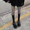 Fashion metal Punk Style Women Thigh High Boots Fashion Back Zippers Ladies Platform Flats Knight Knee High Boot Winter Thick Sole Shoes