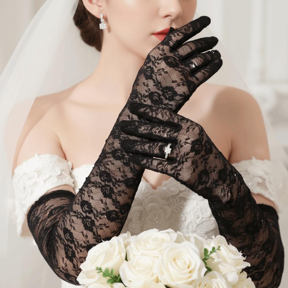 Elegant Bridal Gloves Long Lace Gloves Vintage Wedding Mittens  Wedding Ceremony