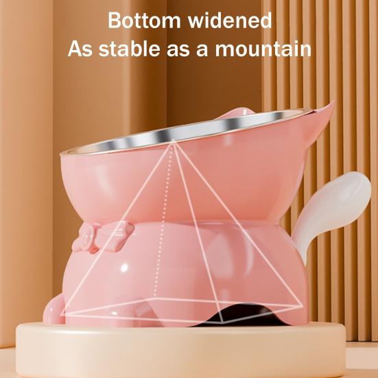 Elevated Cat Bowl Tilted Cat Food Bowl Anti-Slip Raised Cat Feeding Bowl Protects Cats Neck Spine Friendly for Drinking Eating