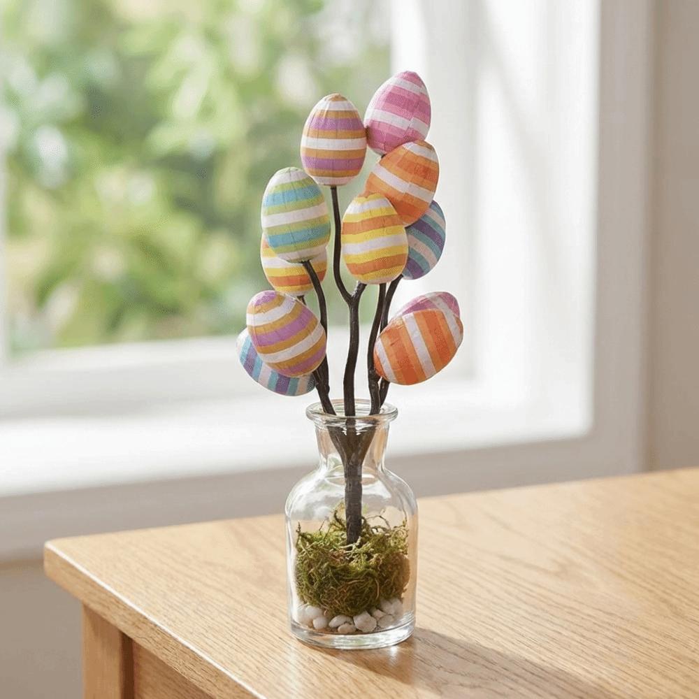 Vibrant Colors Easter Foam Eggs Tree Branch DIY Painting Lightweight Artificial Flower Arrangements Decorative