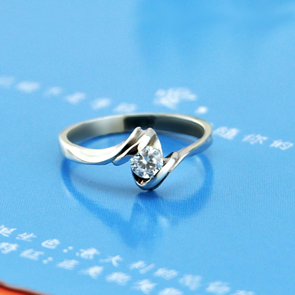 Ol Lady Ring 5A Zircon Women'S Platinum-Plated Imitation Diamond Wedding Ring Simple Single Ring