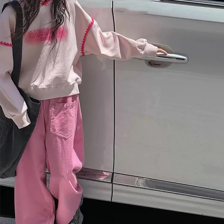 Anzug Kinderbekleidung Mädchen Frühling und Herbst Pullover mit Kapuze Westernstil Mädchen Zweiteiler Lässig Mittelalte Kinder