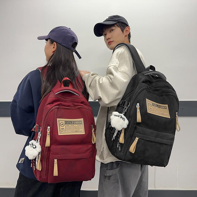 Skolesekk Dame Stor Kapasitet Ungdomsskoleelev Ryggsekk Herre Utendørs Sport Reiseveske Ryggsekk