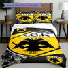 3pcs Duvet Cover Set (1*Duvet Cover + 2*Pillowcase, Without Core), AEK Athens FC Print Bedding Set, Bedroom Decor, All‑Season, Birthday Gift