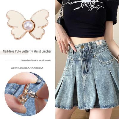 Adjustable Butterfly Waist Buckle for Jeans - Detachable, No-Sew Solution for Waistline Adjustment