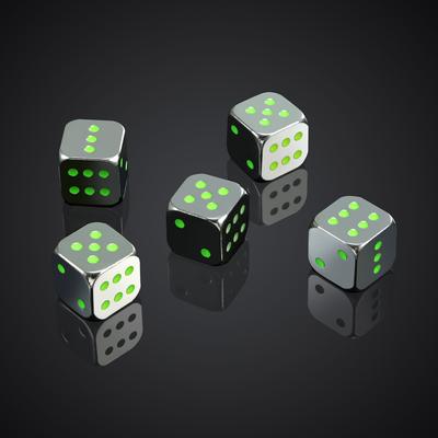 1 pz. Dadi luminosi da 13 mm in metallo di alta qualità D6 per giochi da tavolo da gioco dadi per bar, pub, club, feste