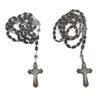 Hot Selling Religious Zircon Natural Wood Beads Handmade Woven Cross Pendant Necklace for Protestant