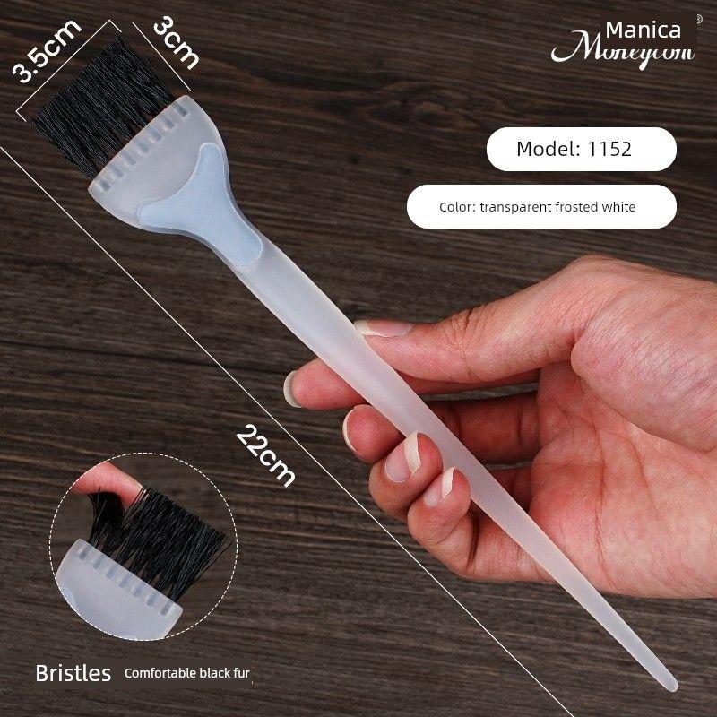 

Hair Salon Dyeing Brush Professional Hairdressing Tool Hair Root Touch-Up Single-Sided Fine Bristle Brush Perm Dyeing Oil Comb 1152 [Frosted White-Black Hair]