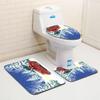 Christmas Bathroom Floor Mat Toilet Three-Piece Set