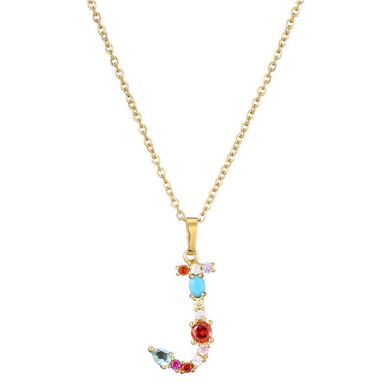 Catena Personalizzata per Clavicola Hip-hop: Collana con Ciondolo Alfabeto in Rame e Zircone