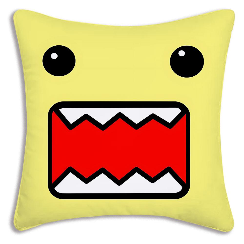 Cute For D-Domo Kun Faces Pillow Covers Cartoon Sofa Decorative Home Double-sided Printing Short Plush Cute Cushion Cover