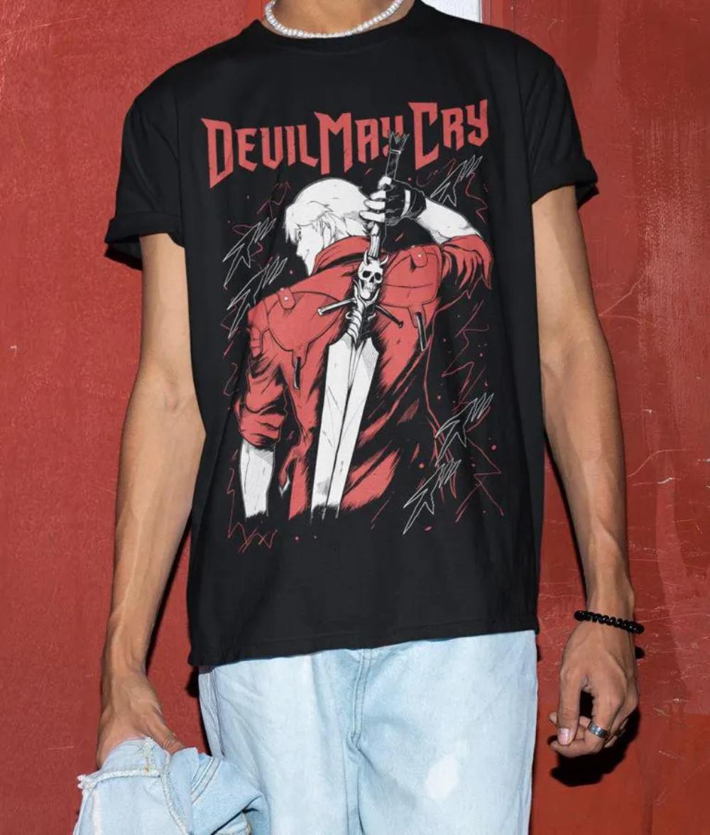 Dante Shooter DMC Премиум Унисекс Футболка Devil May Cry 3 Премиум Унисекс Футболка Для Пары Всесезонная Уличная Рубашка 4XL