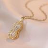 Ladies' Peanut Micro Inlaid Zircon Pearl Pendant Light Luxury Paired with Niche Fashion Temperament Collarbone  Necklace