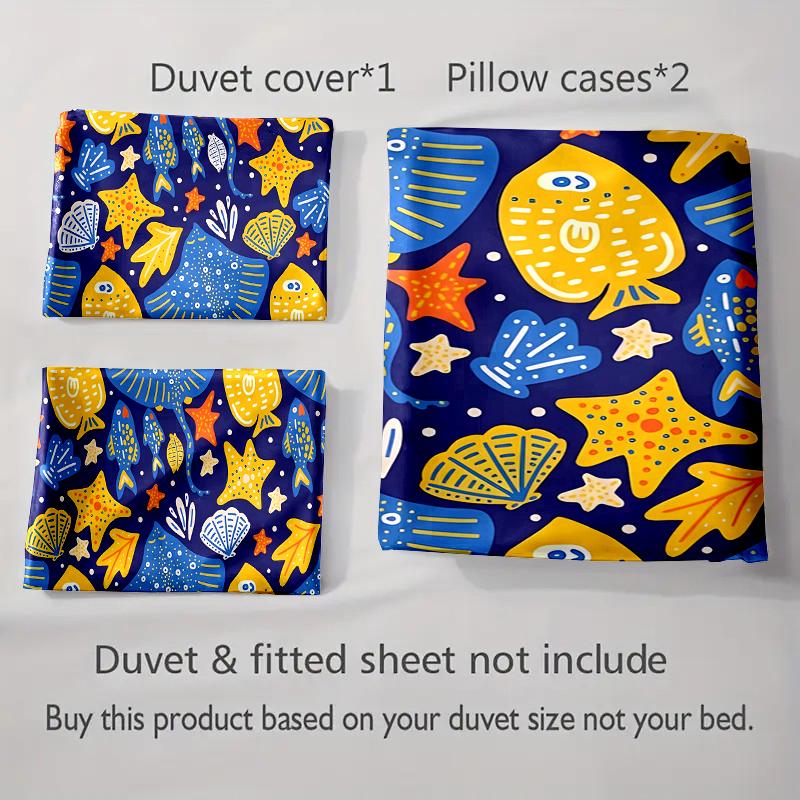 Colorful Marine Design. Bedding Duvet Cover Sets Duvet Covers Pillowcases Gifts (1 * Duvet Cover 2 * Pillowcases, Without Duvet Insert)