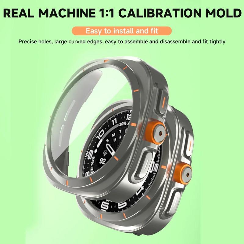 Änderung zu Ultra Glass + Hülle für Samsung Galaxy Watch 7 6 40mm 44mm Displayschutz Hülle aus PC Hartschale & Folie Galaxy Watch 6 7