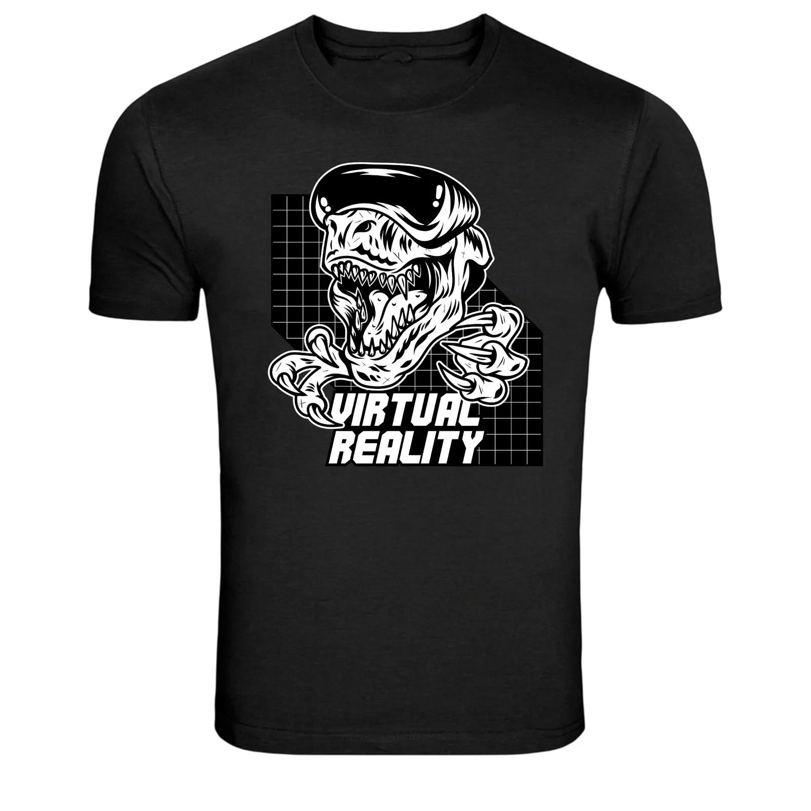 Virtual Reality Alien Monster Gamer Graphic T-Shirt 2XL