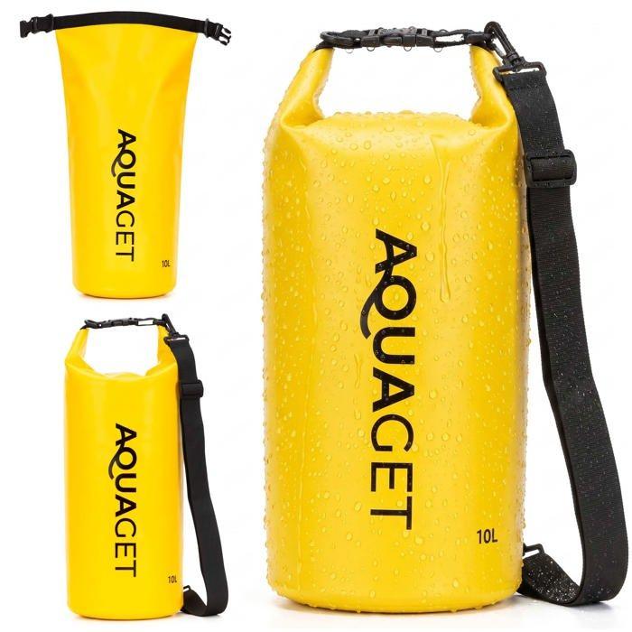 Aquaget® sac etanche impermeable 10l pour tourisme, voile et kayak - Jaune