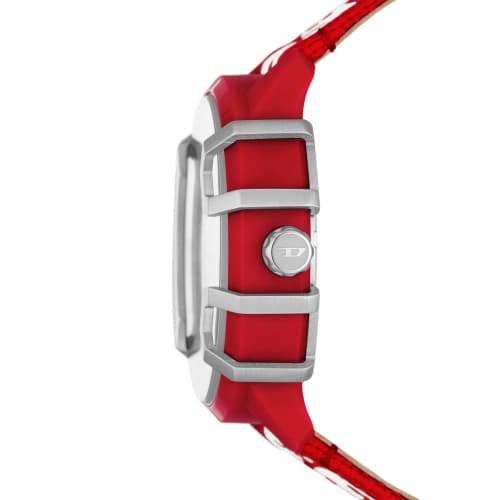 Diesel Griffed Analog Red Dial Men's Watch - DZ4620, Red, Strap