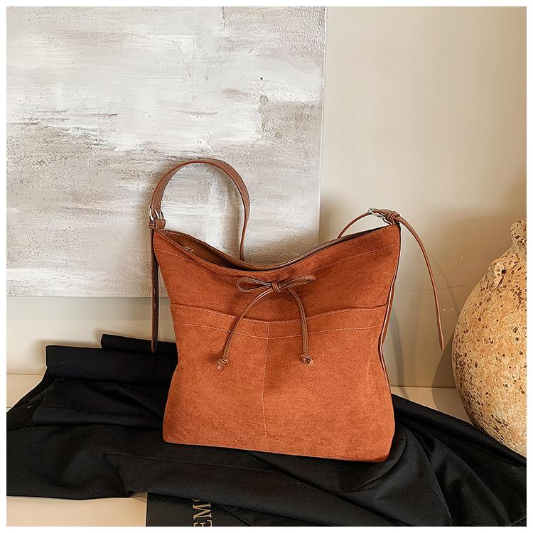 Fashion Faux Suede Solid Color Crossbody Bags 2026 High Quality Bow Decoration Bags Casual Versatile Sweet Women's Handbags