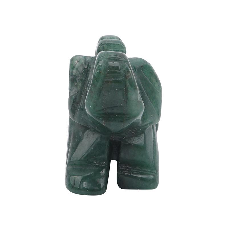 Elephant Statue Natural Crystal Healing Rose Quartz Black Stone Jade Craft Home Decoration Christmas Gift Animal Statue Stone