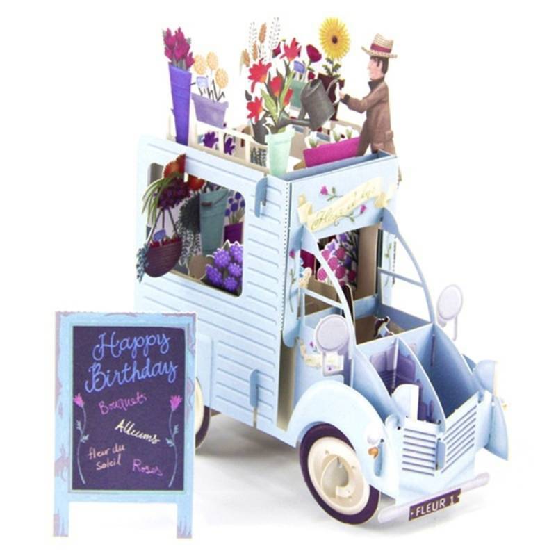 Unique Paper Craft Birthday Car Card With Printing And Folding For Party Decor